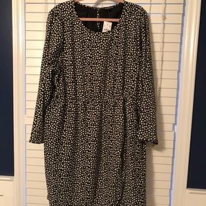 J. Crew Black and White Midi Dress